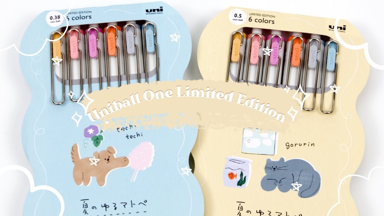Uniball One Summer Yuru Matope Limited Edition Swatching and Comparison
