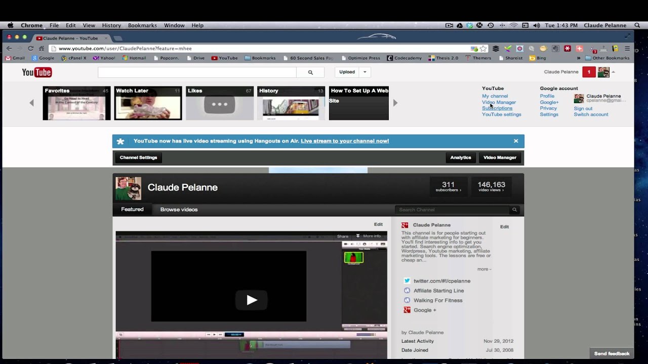 YouTube Tutorial- New Menu Dropdown - My Channel-Video Manager ...