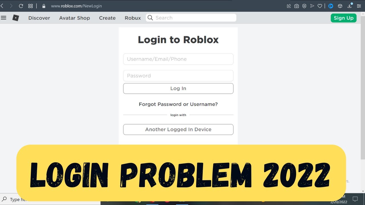 Roblox login problem 2022, Roblox problem today