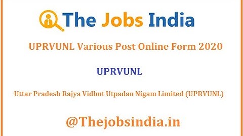 UPRVUNL Various Post Online Form 2020 (353 Vacancy) Online apply