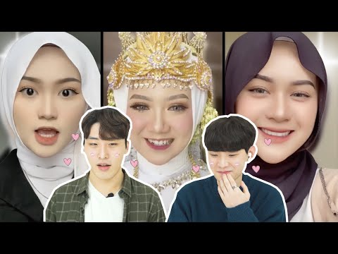 Reaksi pria Korea yang pertama kali melihat wanita muslim berhijab ㅣIndonesia hijab tiktok reaction