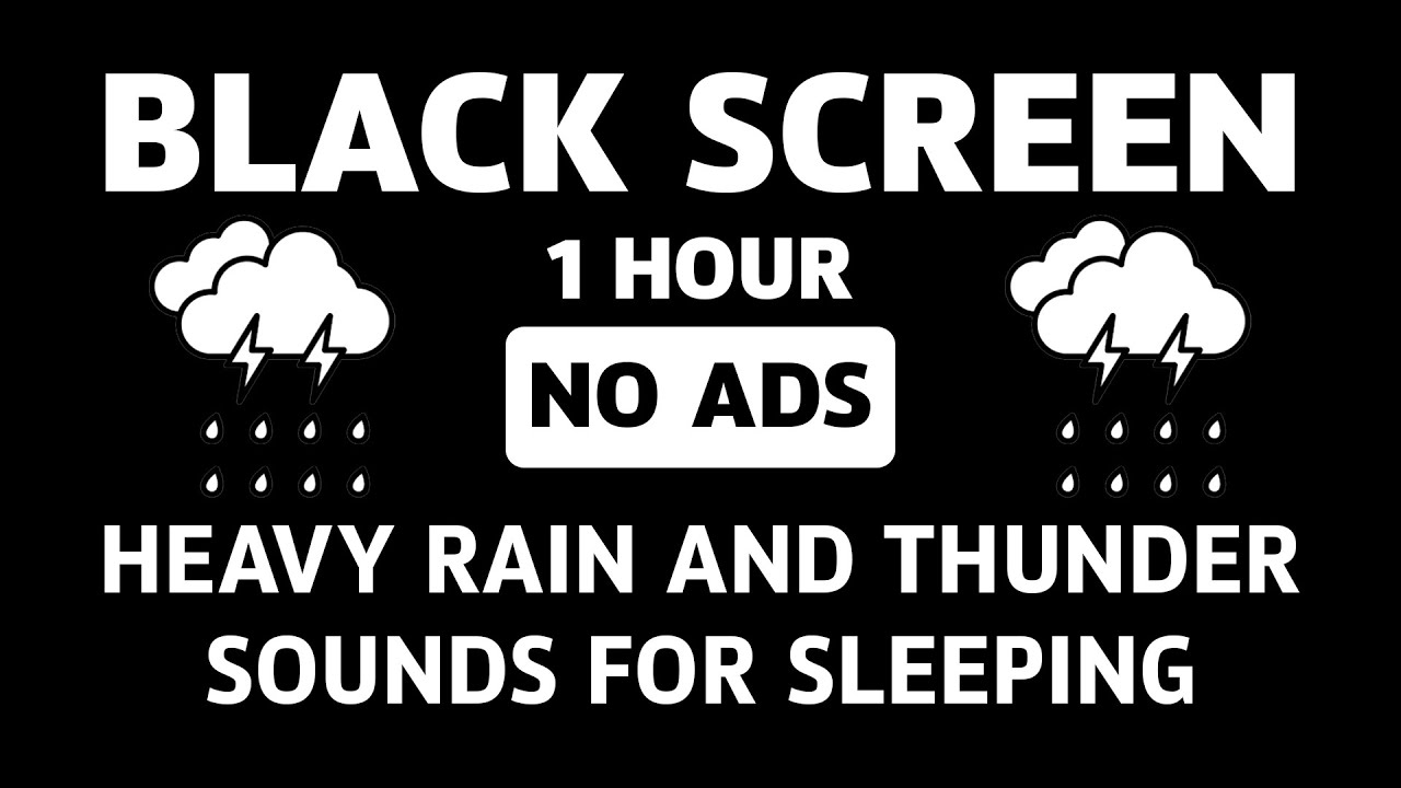 Deep Night Rain & Rolling Thunder | Try 1 Minute for Instant Focus & Calm | Study | Black Screen