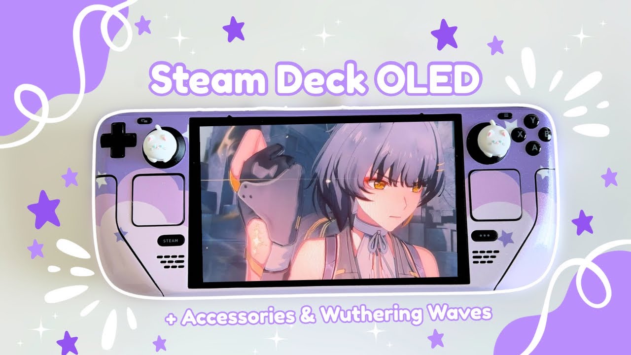 Steam Deck Oled 1TB Unboxing 💜 Accessories + Wuthering Waves ✨