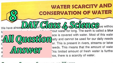 Water Scarcity And Conservation Of Water DAV Class 4 Science Chapter 8 QuestionAnswer|Arpita Kaushik