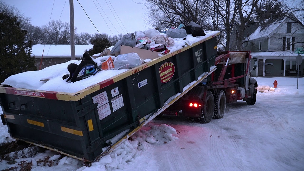 Dumpster Rental Hauling On Slippery Hill YouTube