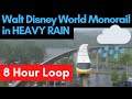 8 hours of heavy pouring rain onboard the walt disney world monorail  8 hour of heavy rain sounds