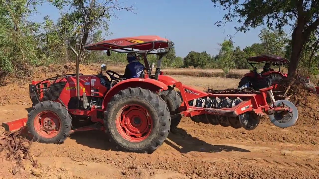 มาชมรถไถ 6640 6410 M9540 M6240 ทีมงานผู้เฒ่าขาเดฟดันดินถมสระกัน