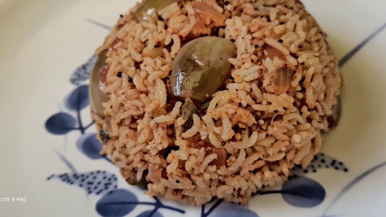 Vangi bath Variety rice Mangalore style vangi bath Karnataka