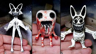 Making Zoonomaly Sculptures Timelapse 2 - Red Friendly Frog Monster Cat Monster Rabbit