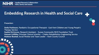Embedding Research in Health and Social Care