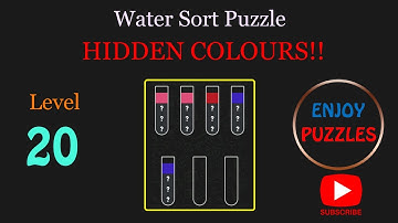 Water Sort Puzzle HIDDEN COLOURS!! Level 20 Walk-through Solutions | ENJOY PUZZLES