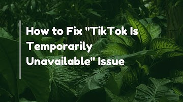 How to Fix "TikTok Is Temporarily Unavailable" Issue