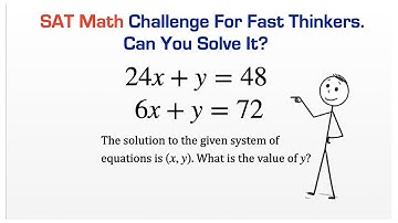SAT Math  Challenge: Simultaneous Equations By Elimination Method 🤔💯✅ #SATPrep#EliminationMethod