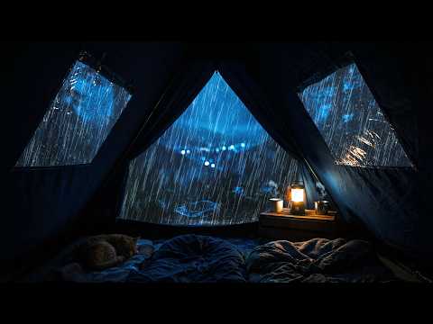 🔴 Best Rain Sounds and No Thunder for Sleeping | Forest Tent with Endless Heavy Rain Ambience