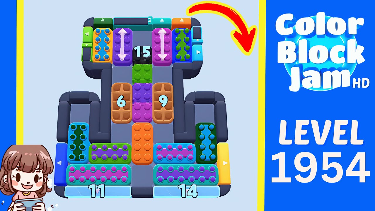 Color Block Jam Level 1100 (1954) Solution Walkthrough