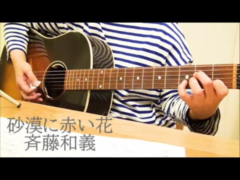 砂漠に赤い花　斉藤和義　cover　カバー　ギター弾き語り　練習♪