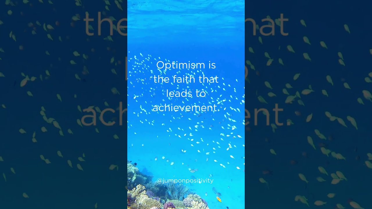 Optimism is the faith, stay positive and open doors❣️
