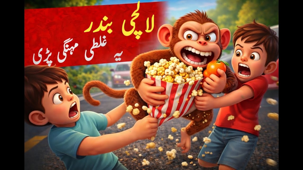لالچی بندر کی ایک غلطی | بچوں کے لیے سبق آموز کہانی  Lalchi Bandar || Moral Urdu Kahani | लालची बंदर