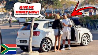 GOLD DIGGER PRANK IN A GTI (HOMELESS EDITION)😱| Madanone Shelby