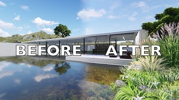 LUMION 8 Pro BEFORE/AFTER Render Tutorial Modern Pavilion House