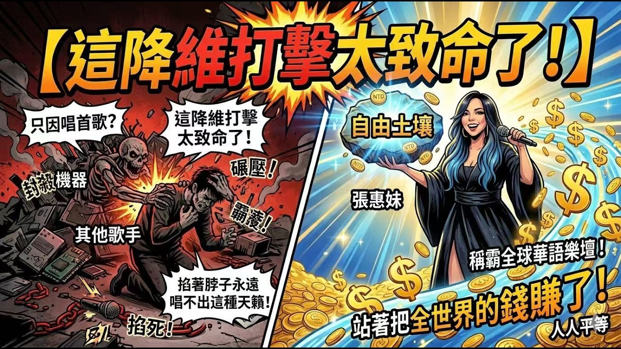 【這降維打擊太致命了！】只因唱首歌就被全網封殺抵制？看張惠妹如何靠「自由土壤」稱霸全球華語樂壇，掐著脖子永遠唱不出這種天籟！ 縮圖