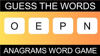 Can you Guess the Words ??|| Anagrams Quiz Part 01 || Brain Fun
