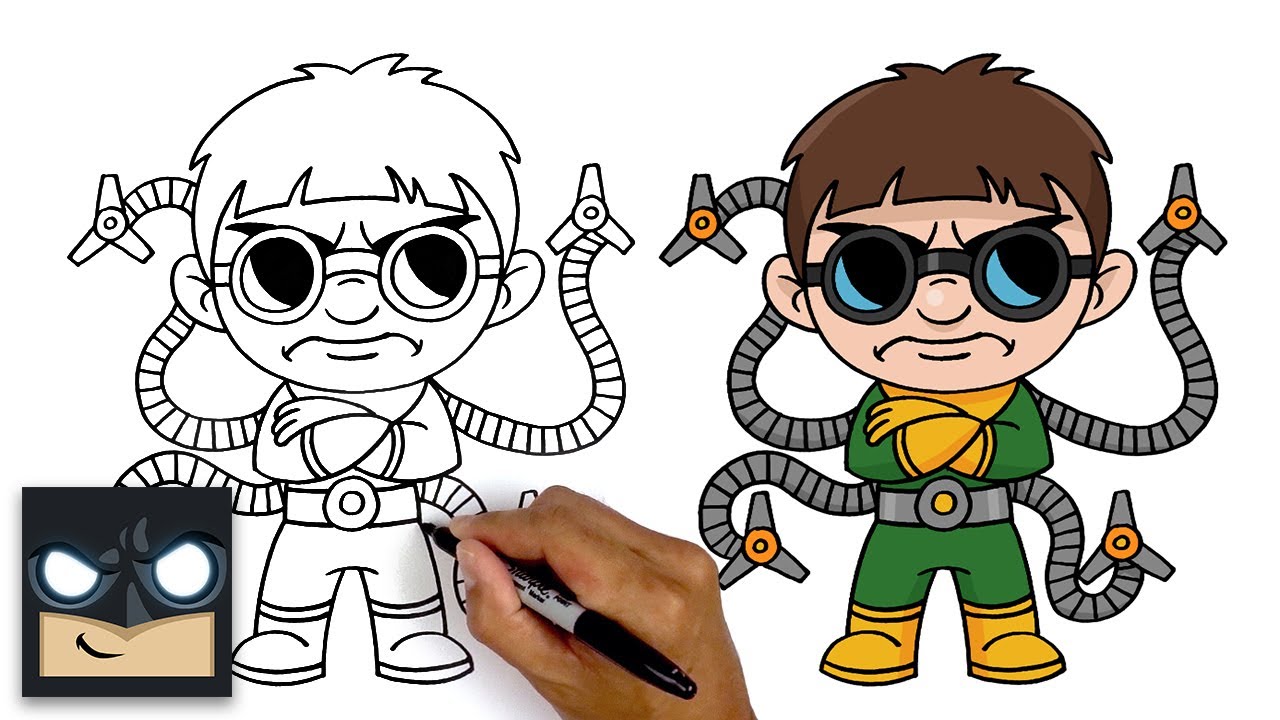 How To Draw Doctor Octopus  Step By Step Tutorial 