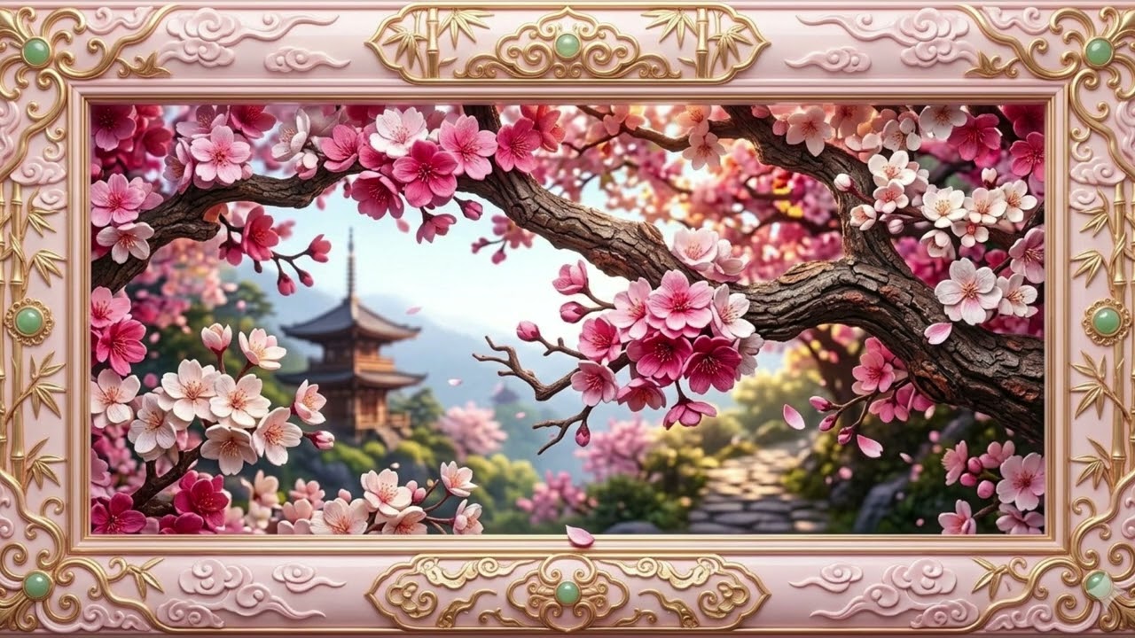 3D Cherry Blossom Beauty - 4K Framer TV Art | screensaver | 3D 桜の美