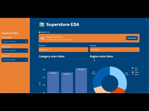 Superstore Sales Dashboard with Python and Streamlit.