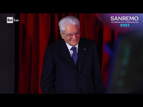 Sanremo 2023 - Il Presidente della Repubblica Sergio Mattarella all'Ariston