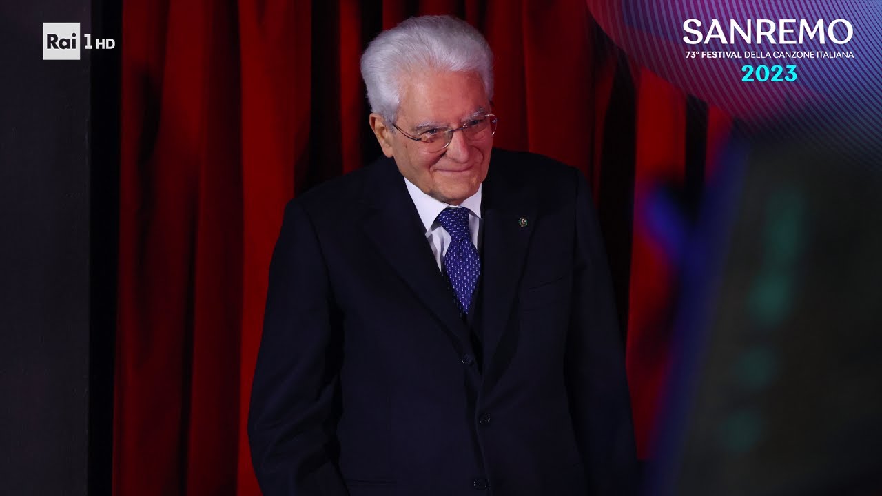 Sanremo 2023 - Il Presidente della Repubblica Sergio Mattarella all'Ariston