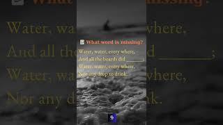 Water, Water, Everywhere… But One Word is Missing!