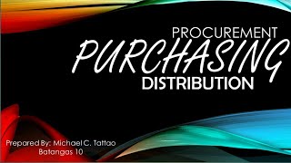 Purchasing VS Procurement