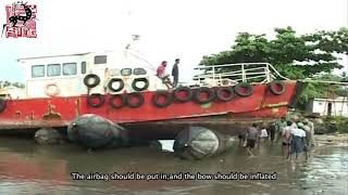 The airbag was used to pull the boat ashore