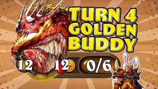 Turn 4 GOLDEN OP BUDDY! | Hearthstone Battlegrounds