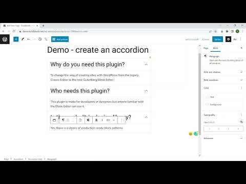 How to create an accordion layout in the Gutenberg Block Editor using Content Blocks Builder