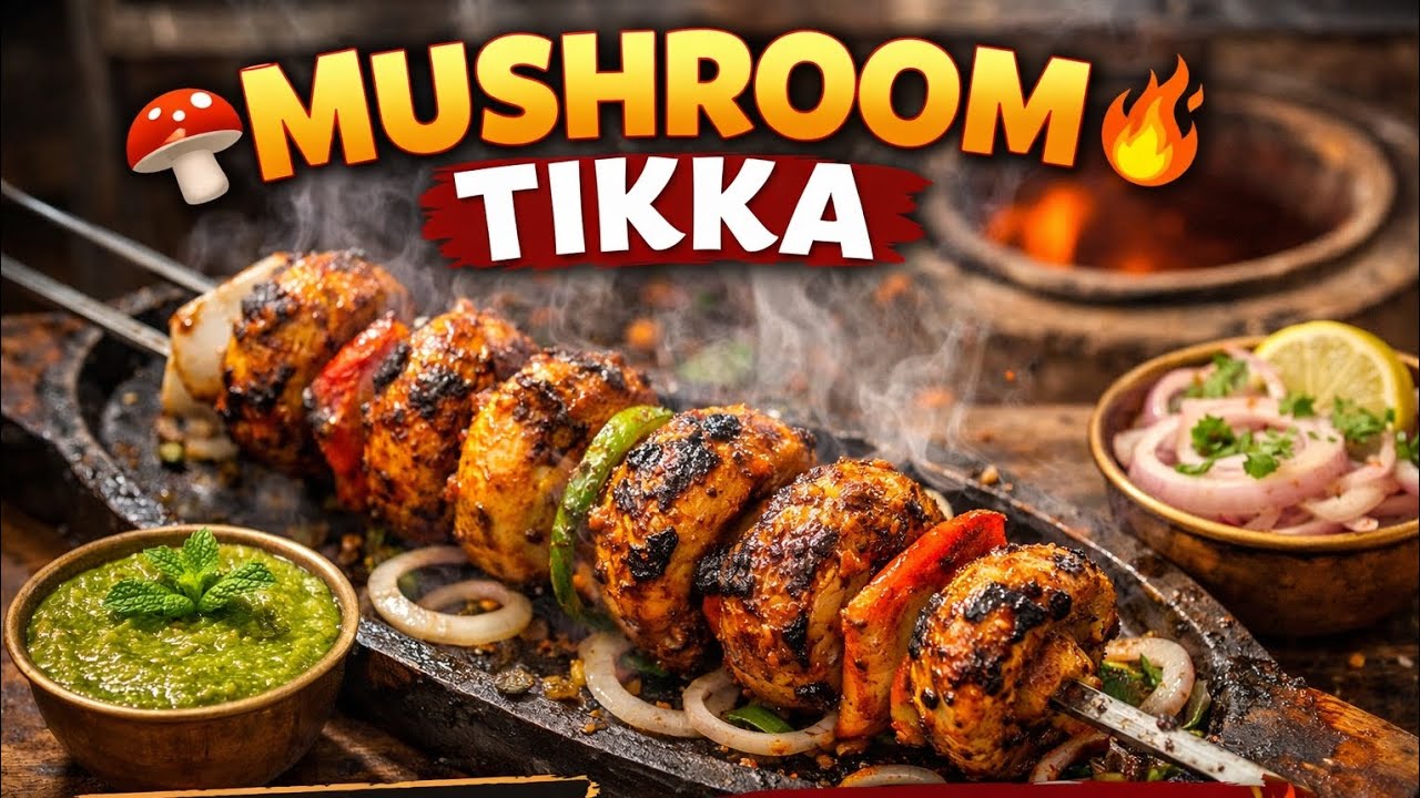 Dhaba Style Mushroom Tikka 😍 | Ghar Par Banaye Perfect Party Starter
