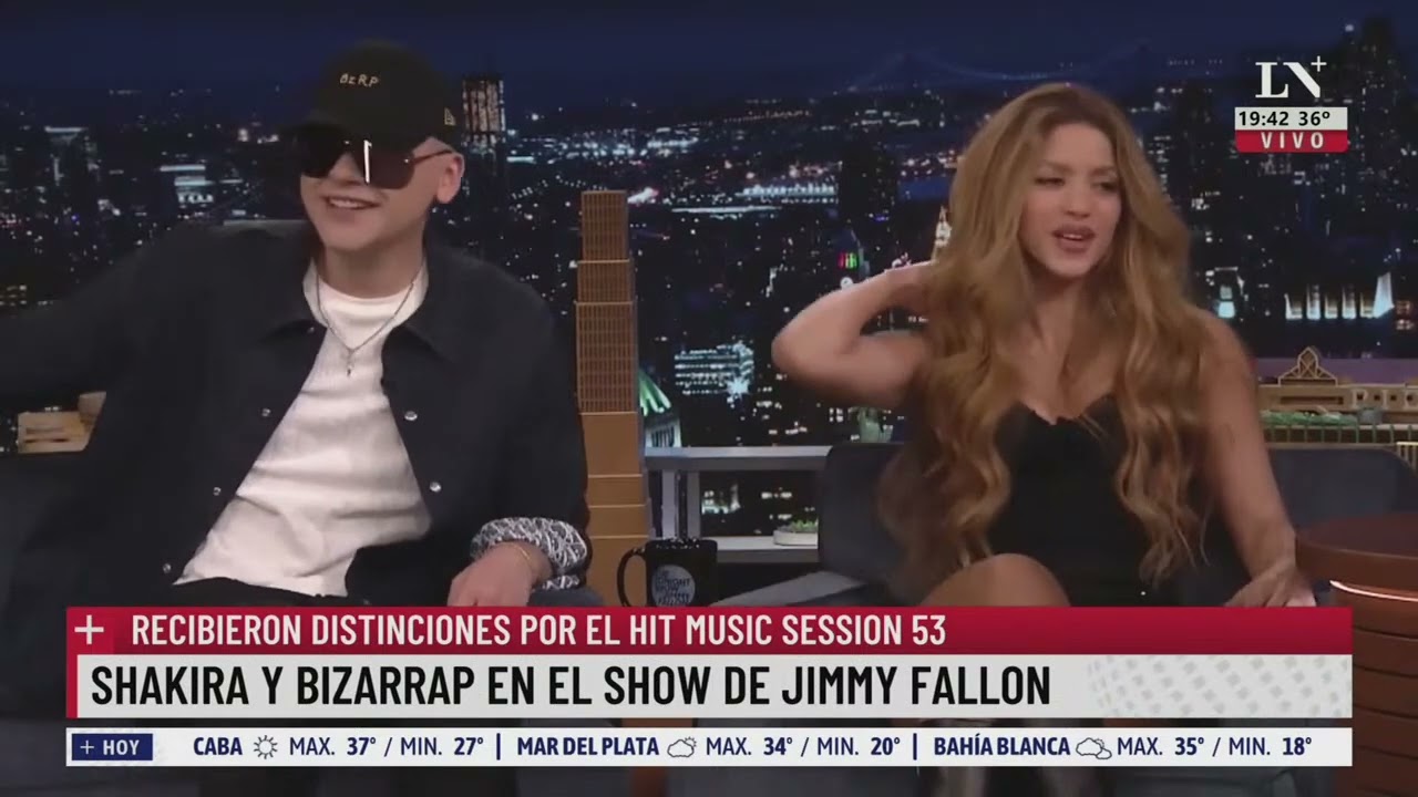Shakira y Bizarrap en el show de Jimmy Fallon