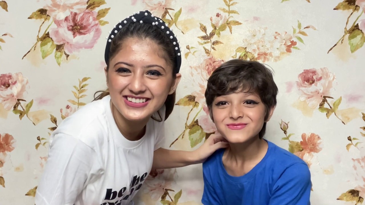 My big Sister does my Makeup | Eshaan Khan