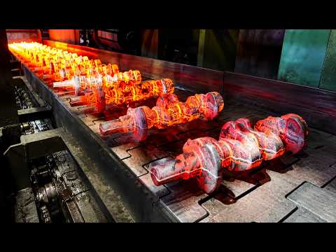 How Crankshafts and Pistons Are Forged Using a 6000-Ton Press in Japan
