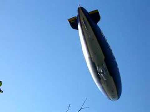 Goodyear Blimp hovers over my house - YouTube