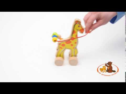 Деревянная игрушка каталка-лабиринт "Жираф", МДИ Д358 Деревянная игрушка каталка-лабиринт "Жираф", МДИ Д358