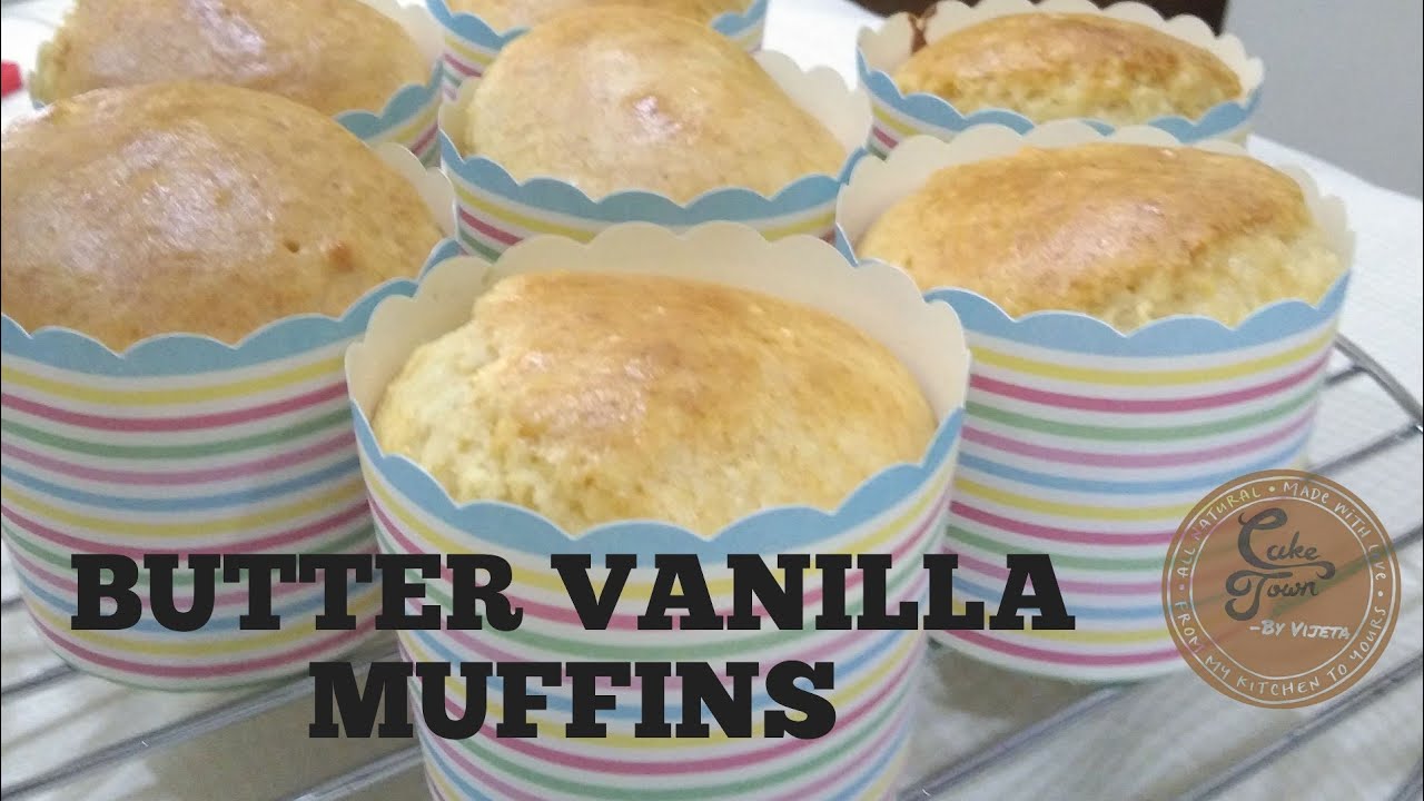 Eggless butter vanilla muffins YouTube