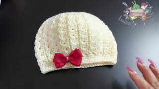 Gorrito Mas Sencillo Y Facil De Hacer A Crochet O Ganchillo Paso A Paso - 3 A 6 Meses