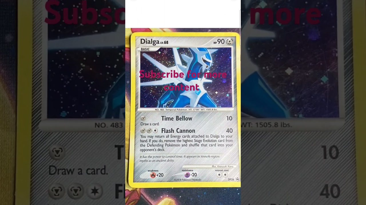Pokemon Card Reveal Dialga LV.68 Diamond &Pearl DP26 Holo Rare Black Star Promo Card 