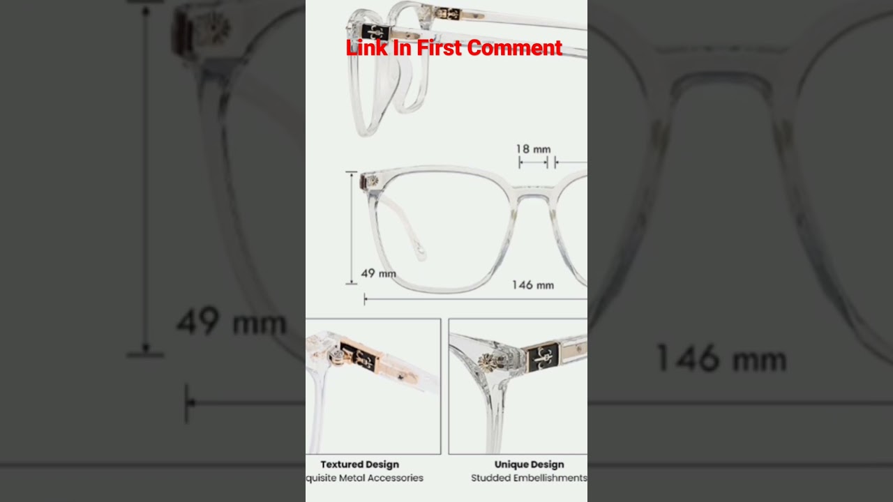 GUDVUE Oversized Blue Light Glasses, Computer Reading/Phones Glasses Large Square Frame 