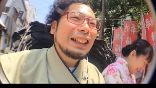 妻と着物デート！初めての人力車【生放送】新世界