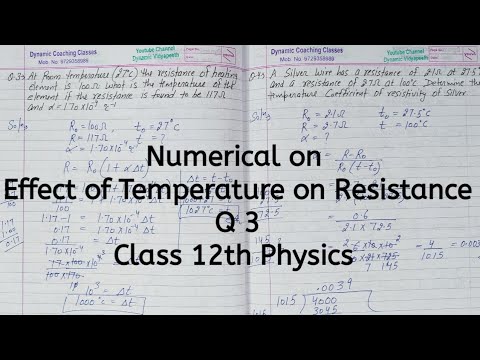 Q 3, Numerical on Effect of Temperature on Resistance, Chapter 3 ...