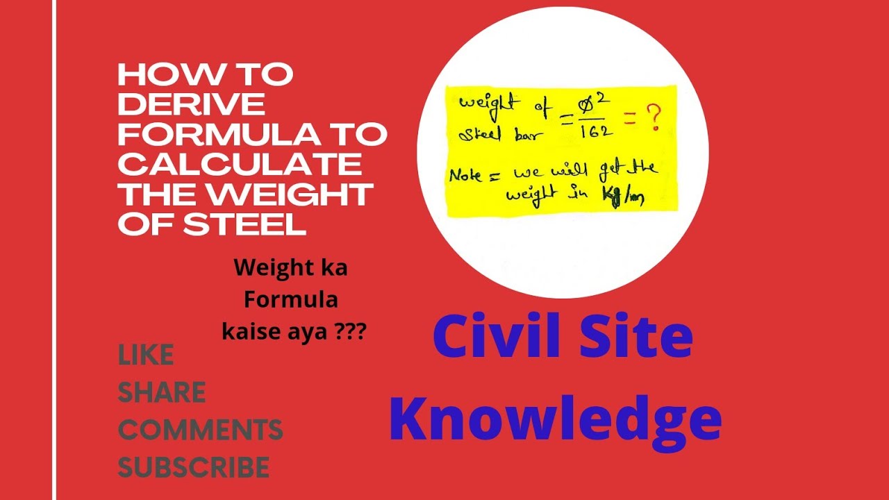 How to Derive the Formula to Calculate the Weight of Steel Bar YouTube