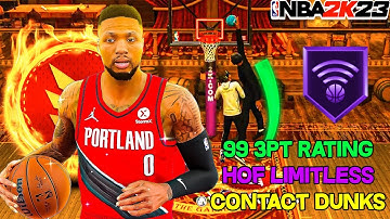 *NEW* DAMIAN LILLARD BUILD WITH 99 3PT RATING (HOF LIMITLESS) & CONTACT DUNKS IS OUTRAGEOUS IN 2K23
